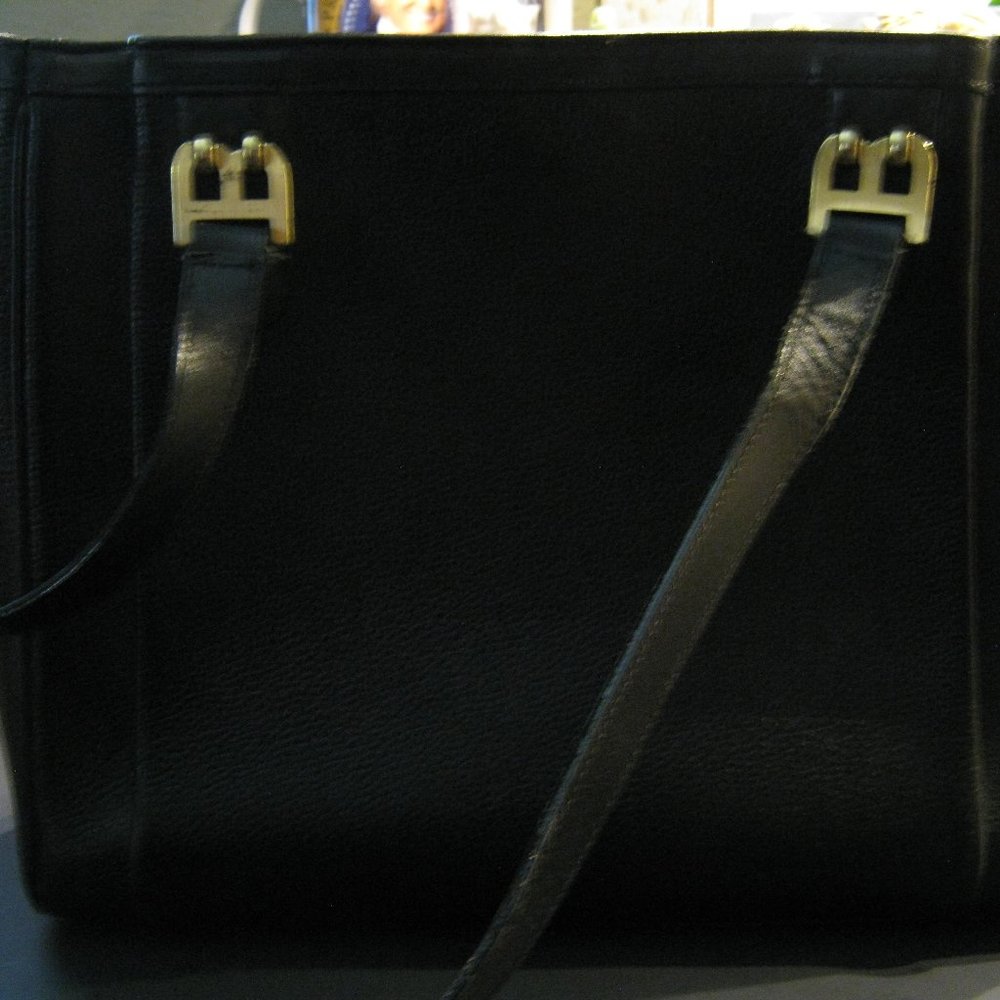 Bally Black Tote Bag with Gold Accents